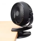 HOME CLF 10/BK csíptetős, akkumulátoros ventilátor, 3 fokozat, 10 cm-es lapátátmérő, állítható fejrész, 1800 mAh Li-ion akkumulátor, fekete