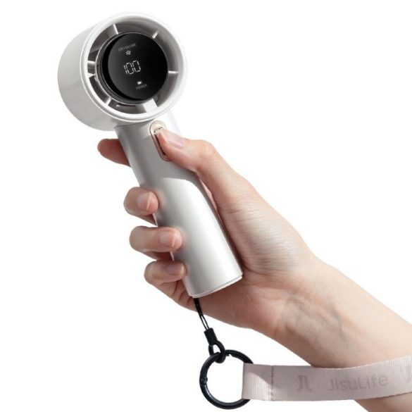 isuLife FA53PRO White kézi ventilátor, 2500mAh akkumulátor, LED kijelző, fehér