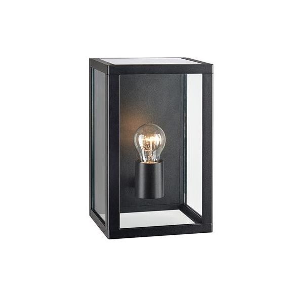 PELHAM kültéri fali lámpa fekete/üveg IP44 E27 1x60W
