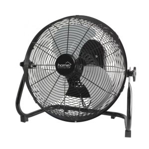 HOME PVRO 40 padlóventilátor, 50 W, 3 fokozat, 40 cm-es lapátátmérő, oszcillálás, állítható fejdőlésszög, fém lapátok, fém rács, fekete