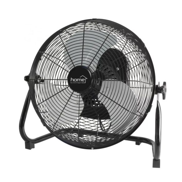 HOME PVRO 40 padlóventilátor, 50 W, 3 fokozat, 40 cm-es lapátátmérő, oszcillálás, állítható fejdőlésszög, fém lapátok, fém rács, fekete