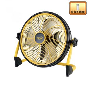 HOME PVR 30B padlóventilátor, 44,4 W, 3 fokozat, 30 cm-es lapátátmérő, 90°-os oszcillálás, fém lapátok, IPX 4, 6 db 2000 mAh Li-ion akkumulátor