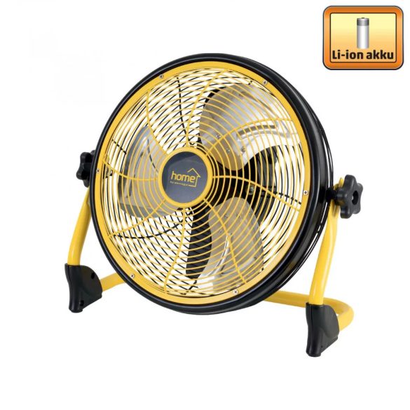 HOME PVR 30B padlóventilátor, 44,4 W, 3 fokozat, 30 cm-es lapátátmérő, 90°-os oszcillálás, fém lapátok, IPX 4, 6 db 2000 mAh Li-ion akkumulátor