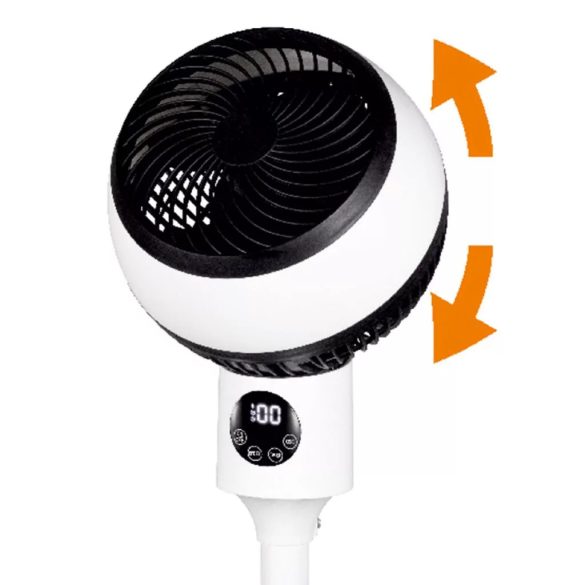 HOME SFR 20 álló ventilátor, 50 W, 3 fokozat, 20 cm-es lapátátmérő, 70°-os oszcillálás, állítható fej, fehér LED kijelző, távirányító, fehér
