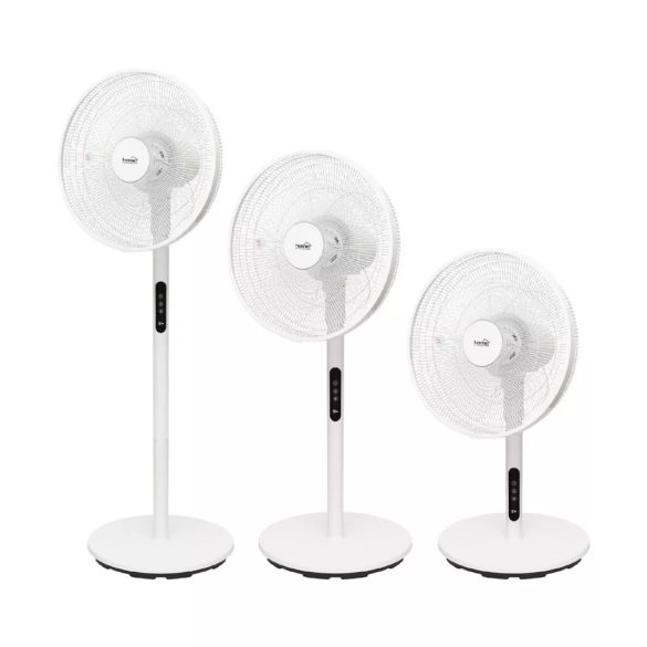 HOME SFT40R állóventilátor 3in1, 60 W, 40 cm névleges lapátátmérő, 5 lapát, 4 fokozat, érintőgomb, távirányító, állítható magasság és dőlésszög, LED kijelző